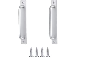MIEGUIWOR 2 Piezas Tiradores de Puerta de Granero,Tirador Puerta Corredera para Manija de Puerta de Armario,Manillas Puertas Interior,Tirador Puerta Exterior,Manilla Puerta Aluminio (Plata,210mm)