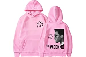 OUHZNUX Felpa Stampata The Weeknd XO Felpa con Cappuccio Unisex Felpa con Cappuccio retrò per Abbigliamento Hip Hop Felpa con Cappuccio Oversize Moda Uomo XS-3XL