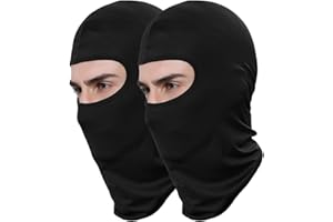 Valtreecho 2Pcs 3Pcs Full Face Cover Black Balaclava Protection Warm Windproof Ski Motorcycle Cycling Neck Hat Outdoor Sports