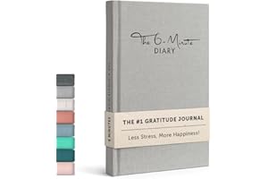 URBESTSELF Dziennik 6-minutowy | Codzienne 6 minut dla większej uważności, miłości do siebie i motywacji | Dziennik Twojego rozwoju osobistego (Szarość, Angielski (English))