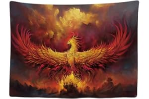 Ulticool – Tapisserie Murale Décorative Chambre - Phoenix Fire Power Mythologie Grecque - 200 x 150 cm Grand – Papier Peint Tissu – Tapestry Aesthetic Wall - Décoration Panoramique