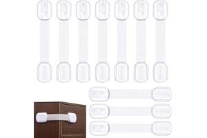 BOXLUNT Cerraduras de Seguridad para Niños, 10 Unidades Bloqueo de Seguridad con Extra Fuerte de Adhesivo, Cierre Seguridad Cajones Bebe Protector Cierres Para Gabinetes, Armarios, Cajones, Frigor