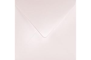 Netuno 100 enveloppes carrées roses claires 153x153mm Aster Metallic Candy Pink rabat pointu enveloppes nacrées enveloppes brillantes métallisées pour invitations anniversaires mariage cartes de vœux