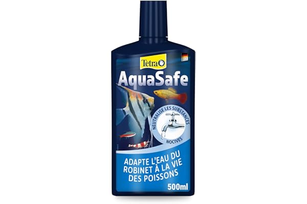 TETRA AquaSafe - Conditionneur d'Eau Naturel pour Poissons tropicaux -Agit en 5 mn - Eau Douce et Eau de Mer - Anti-Stress - 500 ml
