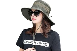 Alexvyan Round Crown Hat Sun Visor Hats for Women Wide Brim Summer Cap for Girls UV Protection Breathable Casual Beach Hat, Safari Hat Sun Protection Cap for Women Girl Men