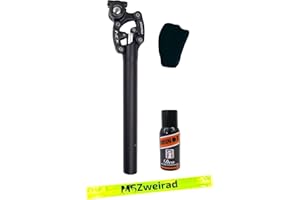 Suntour SP12/17-NCX - Reggisella parallelogramma, 27,2 mm/30,9 mm/31,6 mm, 350 mm, 65-95 kg, 95-120 kg, con protezione per le dita, con deodorante Brunox e nastro riflettente MSZweirad