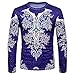 Produktbild Hmeng Mens Geek Psychedelic Splash-Tinte Gedruckt Slim Fit Langarm-Shirts (Dunkelblau, S)
