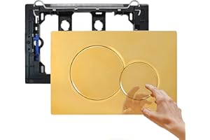 Empyreal placa de activación para cisterna de inodoro, repuestos para modelo antiguo la placa de activación compatible con Geberit Sigma 01 115770115 de doble descarga, 1 pieza (Dorado).