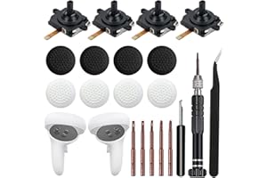 ZHUROUPU 4-pak zamienników modułu joysticka do kontrolera for Oculus Quest 2 / kontrolera Meta Quest VR, lewy i prawy analogowy moduł czujnika sterującego kciukiem z narzędziem naprawczym, nasadka