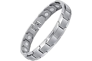 Jeracol Titanium Steel Magnetic Bracelets for Men,Magnetic Wristband with Ultra Strength Magnets, Adjustable Length with Links Removal Tool & Gift Box