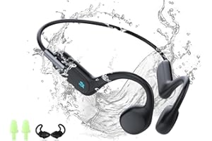 HIFI WALKER Écouteurs intra-auriculaires ouverts Bluetooth 5.3 Sport Bone Conduction sans fil Lecteur MP3 sous-marin IPX8 étanche à la transpiration pour coureurs, vélo, cyclisme, fitness