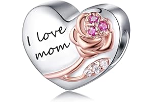 FOREVER QUEEN je t'aime coeur breloque en argent sterling 925 amour coeur rose or charme perle pour Bracelet