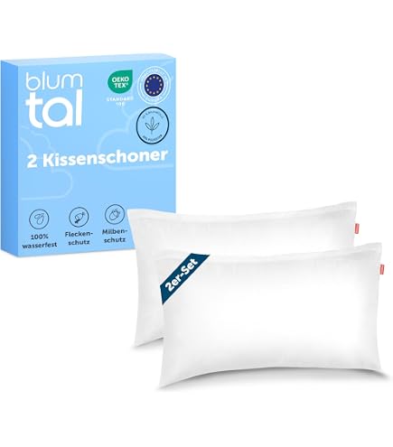 RICHAIR Kissenschutz 80x80 Cm (2er-Set) – Wasserdicht, Atmungsaktiv & Haftend Mit Hotelverschluss