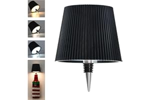 Beaeet Lampada da bottiglia LED da tavolo senza fili, con touch dimmerabile a 3 colori, ricaricabile USB-C, per camera da letto, terrazza, feste o campeggio – nero