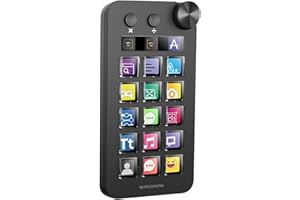 ‎MARS GAMING Mars Gaming MSD-NEO, Control Deck, 15 Anpas­sbare LCD-Tasten, Steuer­Rad und Dual-Taste, Erweitertes Überwachungs­Display, Rechner und Zahlen­Block, Software für Windows und macOS 10.15+, Schwarz