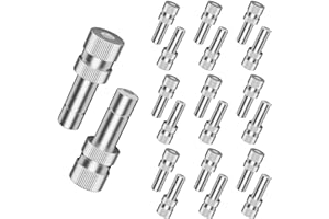 SDENOW Brass Misting Nozzle Outdoor Anti-drip Fogging Spray Head Outdoor Cooling Misting System Nozzle for Garden Umbrellas Greenhouse Fan Trampoline Waterpark, 0.012" Orifice (0.3mm) 20 Pcs