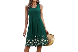 KILIG Summer Dresses for Women UK Beach Casual Sundress Ladies Sleeveless Tank Dress Midi Floral Cover Ups
