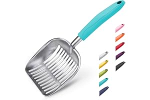 WePet Paletta per Lettiera Gatto Alluminio Setaccio per Gatt con Pala Profonda per Setaccio Rapido con Impugnatura Confortevole