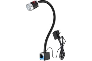 XINYIQI Luz magnética Cuello de cisne flexible 900 lúmenes Luz de trabajo led con base ajustable para torno Fresadora CNC Máquina de coser Iluminación industrial Luz de máquina