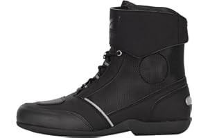 FAST WAY Touring 201 Motorradstiefel Herren, CE Zertifiziert, Schalthebelverstärkung, Knöchelschutz, Robuste Motorradschuhe, Schnürsenkel mit Klett-Abdeckung, Größe 37-47