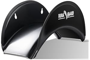 FLORA GUARD Avvolgitubo da Giardino, Gancio per Tubo da Giardino in Acciaio ad Alto Tenore di Carbonio Montaggio a Parete Portagomma da Giardino, Supporto a Parete in Metallo (Nero)