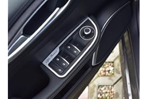 AUTOCOVR Copertura In Acciaio per Alfa_Romeo GIULIA - 4 Pezzi Pannello di controllo della porta Targa Inox Emblema Metallo Spazzolato Interni Fatto Su Misura Decorazioni Tuning Accessori