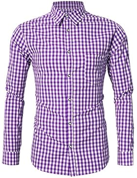 KoJooin Trachtenhemd Herren Hemd Slim fit Langarmhemd Freizeithemd für Oktoberfest Freizeit Baumwolle