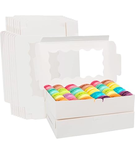 Coolty 50 Pezzi Scatole Per Cupcake 2 Fori Scatole Per Muffin Scatola Cupcake Con Finestra E Inserti Scatola Per Dessert Muffin Pasticcini Macarons Torte Regali (Marrone