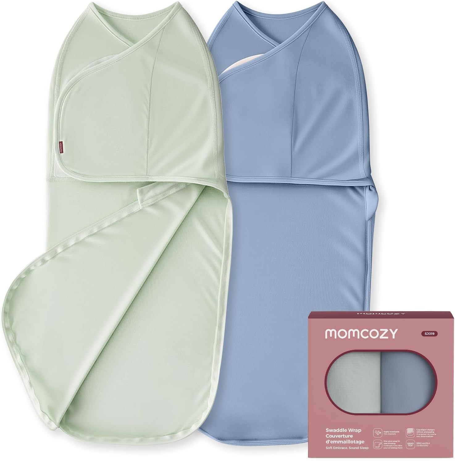 momcozy Saco para bebé de 0 a 3 Meses, Cierre silencioso, para Padres recién Nacidos, Reduce el Reflejo de Miedo, indispensable para recién Nacidos de 0 a 3 Meses, Paquete de 2, geometría y Estrellas