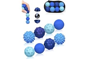 WILLINGOOD 8 Stück Magnetische Fidget Toys, Magnetic Fidget Balls Magnetkugeln Stressball Silikon Magnetische Sensorik Bälle, Anti Stress Stimming Sensorik Spielzeug für Kinder & Erwachsene ADHS (Blau)