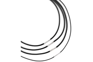 GFTCGK 4 Stück Lederband Halskette 2mm, Kunstleder Halskette Schwarz, Lederkette Mit Edelstahl Verschluss, Lederhalsband für Männer und Frauen(40-55cm)