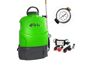IRIS GARDEN Pulvérisateur à batterie 16L IRIS Electrique Batterie lithium 12V 8 Ah Chargeur + 3 buses + Manomètre