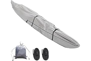 INTENST 420D Kayak & Canoe Cover - Waterproof, Dust & Sunblock Protection - Gray, 13FT