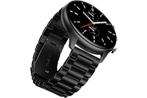 YABZOZ Bransoletka kompatybilna z Amazfit Stratos 3 / GTR 47mm / GTR 3 / GTR3 Pro/GTR 2 / GTR 2e Metalowa Paski 22mm (czarny)
