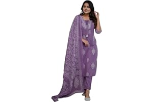 PARTHVI|Women's Pure Cotton Printed with Handwork Kurta with Pants and Dupatta Set | Ethnic Set | Suit Set | Kurta Set | Wedd