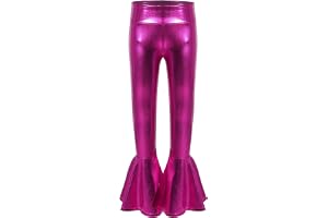 Alvivi Barn flickor byxor glänsande utsvängda byxor leggings 70-talet 80-tals disco party klockbyxor jazzbyxor hip hop latin dansbyxor