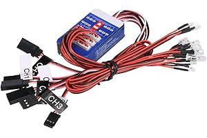 Baagialdic 12 LED Lighting System Kit Steering Brake Smart Simulation Flash Lights for 1/10 Scale Models RC Car Yokomo Tamiya HSP HPI AXIAL RC4WD Traxxas
