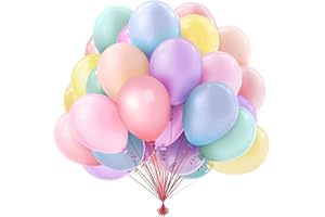 OWill Palloncini pastello, 50 Pezzi 10 Pollice Palloncini Compleanno, palloncini in lattice multicolore, per Feste,Addobbi Matrimonio,Baby Shower Feste Decorazioni