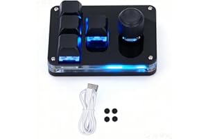 Fafeicy Klawiatura Makro Sayo Device O3C z 4 Klawiszami i 1 Pokrętłem, Programowalna Klawiatura z Niebieskimi Przełącznikami i Oświetleniem RGB do Gier i Produktywności