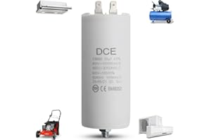 TECHZOCO Condensador de arranque para motor eléctrico, Condensador para bomba de piscina, Adecuado para bombas, Lavadoras, Cortadoras de césped y otros aparatos, 450V, 4 pines / M8, Capacidad 20.0 µF