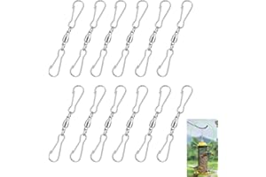 VPB Drehbarer Hakenclip, drehbarer winddichter Hakenclip, Edelstahl-Windspiel-Clip zum Aufhängen von Windspielen, Blumenkörben, Vogelkäfigen usw 12 Stück