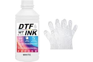 Creatorally Inchiostro DTF, Trasferimento di Ricarica Ink per Stampanti a Getto D'Inchiostro Pellicola PET Termica Compatibile con i3200, DX5/DX7, 5113, i4720, XP600 (Bianco, 1000 ml)
