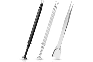Nogeqi 3 pinze per piercing per sfere, piercing a sfera, ausilio per la sostituzione, pinza per piercing con 4 artigli, strumento per sfere, per gioielli, perle, orologi, pietra, diamanti