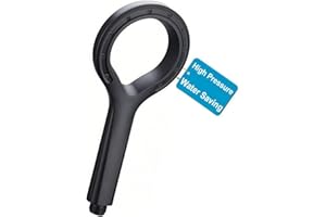 CUCM High Pressure(220%) Water Saving(60%) Handheld Shower Head with Polymer Water Mist Spray, Unique Star Ring Shaped Black Shower Head