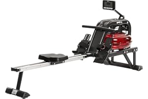 ‎SPORTPLUS SportPlus Rudergerät für zuhause mit Wasserwiderstand - Rudergerät Wasser platzsparend - Wasserrudergerät für zuhause 6-Fach regulierbarer Widerstand - Belastbar bis 130kg