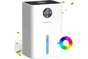 AONELAS Deshumidificador,1800ML Deshumidificador Electrico Silencioso Consumo,Descongelación Automática y Luz LED de Colores,Humedad Antihumedad,Deshumidificador para el Hogar.