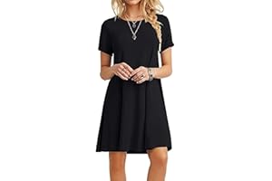 MOLERANI Robe d'été pour Femme T-Shirt décontracté à Manches Courtes Robe de Plage Robe Ample pour Femme