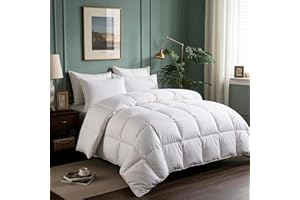 Serta Goose Feathers Down Fiber Comforter King Size Duvet Insert,100% Cotton, Hotel Luxury Hypoallergenic Comforter 95oz Extra Warmth 106 x 90 in White