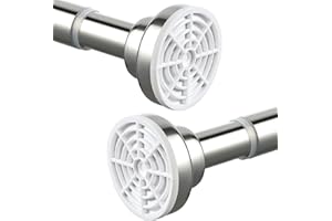 FRENESSA Shower Curtain Rod, Stainless Steel Extendable Shower Curtain Pole Tension Rods for Curtain No Drilling Shower Curtain Rail Net Curtain Poles for Bathroom Window Closet Kitchen Wardrobe 63-118cm