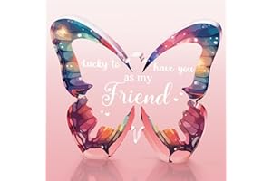 Welsky Friendship Gifts for Women, Best Friend Christmas Birthday Gifts, to My Bestie Gifts Butterfly Acrylic Plaque, Best Friend Birthday Gifts for Women, Anniversary Wedding Presents for Friends